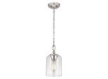 Elstead Lighting , Nickelfarben , Metall, Glas , 48.3 cm , Grüner Punkt, RoHS , Beleuchtung, Innenleuchten, Hängeleuchten