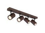 Globo , Bronzefarben , Metall , rechteckig , 6x14.5x53 cm , CE , verstellbare Spotlights ,