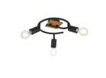 Globo , Braun, Schwarz , Holz, Metall , 14 cm , CE , verstellbare Spotlights , Beleuchtung, Innenleuchten, Strahler & Spots