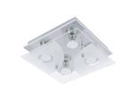 Eglo , Weiß, Chromfarben , Metall, Glas , quadratisch , 25x8.5x25 cm , Beleuchtung, Innenleuchten, Deckenleuchten, Deckenleuchten eckig, Deckenleuchten quadratisch