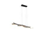 Trio Leuchten , Schwarz, Messingfarben , Metall , 15.5x150x107.5 cm ,