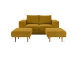 Looks by W.Joop , Gelb , Textil , Eiche , 192x96x107 cm , Made in EU , Rücken echt ,