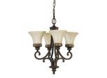 Elstead Lighting , Walnussfarben , Metall, Glas , 62.5 cm , Grüner Punkt, RoHS , Beleuchtung, Innenleuchten, Hängeleuchten, Kronleuchter