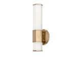 Elstead Lighting , Messingfarben , Metall, Glas , 12.7x10.5x35.6 cm , Grüner Punkt, RoHS , Beleuchtung, Innenleuchten, Badezimmerlampen, Badezimmer-Wandleuchten
