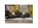 Mid.you , Schwarz , Textil , Ottomane links, L-Form , 343x170 cm , Made in EU ,