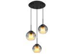 Globo , Grau, Klar, Schwarz , Metall, Glas, Textil , 120 cm , CE , Beleuchtung, Innenleuchten, Hängeleuchten