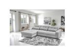 Livetastic , Hellgrau , Textil , Füllung: Silikon , Ottomane links, L-Form , 260x176 cm , Made in EU , Liegefunktion, Rücken echt ,