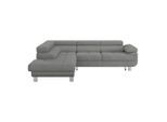 Ondega , Dunkelgrau , Textil , Ottomane links, L-Form , 270x230 cm , Made in EU , Stoffauswahl, Hocker erhältlich, in den Filialen seitenverkehrt erhältlich ,