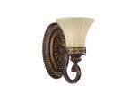 Elstead Lighting , Walnussfarben , Metall, Glas , 15.7x24.9x20.1 cm , Grüner Punkt, RoHS , Beleuchtung, Innenleuchten, Wandleuchten, Wandleuchten