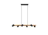 Trio Leuchten , Schwarz , Holz, Metall , Kiefer , 20x150x115 cm ,