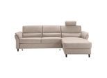Livetastic , Beige , Textil , Buche , Ottomane rechts, L-Form , 279x176 cm , Made in EU , Schlafen auf Sitzhöhe, Rücken echt, Armteil links, Armteil rechts , Wohnzimmer, Sofas & Couches, Schlafsofas, Ecksofas mit Schlaffunktion