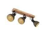 Globo , Schwarz, Goldfarben, Dunkelbraun , Holz, Metall , 12.5x25x54 cm , CE , verstellbare Spotlights , Beleuchtung, Innenleuchten, Strahler & Spots