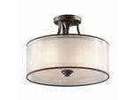 Elstead Lighting , Dunkelbraun, Bronzefarben , Metall, Glas, Textil , 27.8 cm , Grüner Punkt, RoHS , Beleuchtung, Innenleuchten, Deckenleuchten