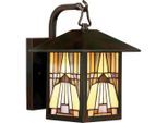 Elstead Lighting , Bronzefarben , Metall, Glas , 17.8x28.7x22.6 cm , Grüner Punkt, RoHS , Beleuchtung, Außenleuchten, Außenwandleuchten