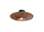 Good & Mojo , Schwarz, Hellbraun , Metall, Naturmaterialien , rund , 26 cm , Handmade in Vietnam , Beleuchtung, Innenleuchten, Deckenleuchten, Deckenleuchten rund