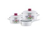 GSW , Weiß , Metall , 14 cm , 1 l , ISO 9001 , kratzfest, hitzebeständige Griffe, hitzebeständig, geschmacksneutral, optimale Wärmeverteilung, leichte Reinigung , Kochen & Essen, Töpfe, Kochtopfsets
