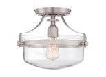 Elstead Lighting , Nickelfarben , Metall, Glas , 26.7 cm , Grüner Punkt, RoHS , Beleuchtung, Innenleuchten, Deckenleuchten