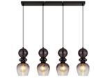 Globo , Schwarz , Metall, Kunststoff, Glas , 15x150x82 cm , CE , beliebig kürzbar , Beleuchtung, Innenleuchten, Hängeleuchten, Hängeleuchten mehrflammig