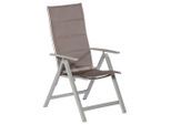 Gardenson , Braun, Silberfarben , Metall, Textil , Uni , klappbar , Gartenmöbel, Gartensessel, Gartenstühle