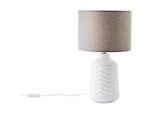 Brilliant , Grau, Weiß , Textil , zylindrisch , 42 cm , Schnurschalter , Beleuchtung, Innenleuchten, Tischlampen