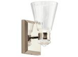 Elstead Lighting , Nickelfarben , Metall, Glas , 15.2x13x24.7 cm , Grüner Punkt, RoHS , Beleuchtung, Innenleuchten, Badezimmerlampen, Badezimmer-Wandleuchten