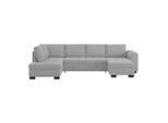 Luca Bessoni , Hellgrau , Textil , Uni , U-Form , 305x178 cm , Made in Europe , Wohnzimmer, Sofas & Couches, Wohnlandschaften, Wohnlandschaften U-Form