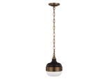 Elstead Lighting , Schwarz, Messingfarben , Metall, Glas , 43.2 cm , Grüner Punkt, RoHS , Beleuchtung, Innenleuchten, Hängeleuchten