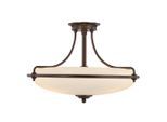 Elstead Lighting , Dunkelbraun, Bronzefarben , Metall, Glas , 35.6 cm , Grüner Punkt, RoHS , Beleuchtung, Innenleuchten, Deckenleuchten