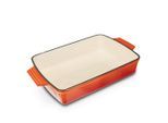 GSW , Orange , Metall , 3.8 l , rechteckig , 23x6.8x39 cm , ISO 9001 , backofengeeignet, kratzfest, rostfrei, geschmacksneutral, energiesparend, schadstofffrei gemäß EU-Standards , Kochen & Essen, Töpfe, Auflaufformen
