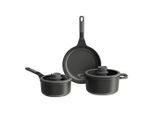 BergHOFF , Schwarz , Metall , 18 cm , 2.7 l,2 l,2.2 l , 33.5x14x52 cm , backofengeeignet, leichte Reinigung, verkapselter Sandwichboden , Kochen & Essen, Töpfe, Kochtopfsets