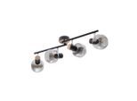 Näve , Schwarz , Metall, Glas , bauchig , 58x16x58 cm , verstellbare Spotlights ,