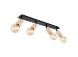 Globo , Naturfarben, Schwarz , Holz, Metall , 10x18x80 cm , verstellbare Spotlights ,