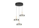 Trio Leuchten , Grau, Schwarz , Metall, Glas , 200 cm , Beleuchtung, Innenleuchten, Hängeleuchten, Pendelleuchten