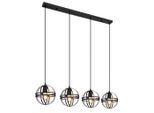 Globo , Schwarz , Metall, Kunststoff , 20x120x100 cm , höhenverstellbar , Beleuchtung, Innenleuchten, Hängeleuchten, Hängeleuchten mehrflammig
