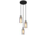 Globo , Schwarz , Metall, Glas , rund , 120 cm , CE , beliebig kürzbar , Beleuchtung, Innenleuchten, Hängeleuchten, Hängeleuchten mehrflammig