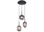 Globo , Schwarz , Metall, Glas , 120 cm , Beleuchtung, Innenleuchten, Hängeleuchten, Hängeleuchten mehrflammig