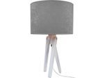 Möbelix , Grau, Weiß , Holz , 55 cm , Beleuchtung, Innenleuchten, Tischlampen, Tischlampen