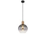 Globo , Naturfarben, Schwarz , Metall, Glas, Holzwerkstoff , Holzoptik , 120 cm , CE ,