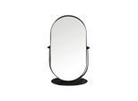 Ambia Home Standspiegel, Schwarz, Metall, Glas, Uni, oval, 16.5x28x10.5 cm, Garderobe, Garderobenspiegel