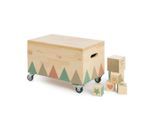 Muddy Buddy Spielzeugtruhe, Naturfarben, Holz, Zypresse, massiv, 30x32x50 cm, EN 71, Rollen, Deckel abnehmbar, geeignet zum Sitzen, Spielzeug, Holzspielzeug