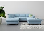 Ecksofa SIT & MORE "Maggiore L-Form", blau (hellblau), B:261cm T:224cm, 98% Polyester, 2% Polyamid, Sofas, Ecksofa, wahlweise mit Kopfteilverstellung, Bettfunktion und Stauraum