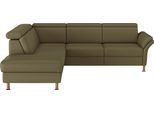 Ecksofa HOME AFFAIRE "Calypso L-Form", grün (olive), B:259cm H:85cm T:227cm, 100% Polyester, Sofas, Ecksofa, mit Relaxfunktion motorisch im Sofa 2,5- Sitzer