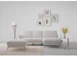 Ecksofa SIT & MORE "Fashion L-Form", grau (hellgrau), B:253cm H:84cm T:165cm, Sofas, Ecksofa, wahlweise mit Kopfteilverstellung, Vorziehsitz, motorisch, Nickelfüße
