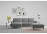 Ecksofa SIT & MORE "Fashion L-Form", grau, B:253cm H:84cm T:165cm, Sofas, Ecksofa, wahlweise mit Kopfteilverstellung, Vorziehsitz, motorisch, Nickelfüße
