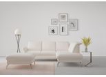 Ecksofa SIT & MORE "Fashion L-Form", beige (creme), B:250cm H:84cm T:207cm, Sofas, Ecksofa, wahlweise mit Kopfteilverstellung, Vorziehsitz, motorisch, Nickelfüße