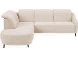 Ecksofa SIT & MORE "Blues L-Form", beige, B:258cm H:93cm T:249cm, 100% Polyester, Sofas, Ecksofa, wahlweise mit Klapptisch und USB