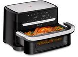 TEFAL Heißluftfritteuse "EY9228 Easy Fry Flex", schwarz (schwarz, edelstahl), B:33,5cm H:40,5cm T:50cm, Fritteusen, 7 voreingestellte Programme, zeit- und energiesparend, EY9228, Heißluftfritteuse