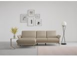 Ecksofa SIT & MORE "Fashion L-Form", beige, B:253cm H:84cm T:165cm, Sofas, Ecksofa, wahlweise mit Kopfteilverstellung, Vorziehsitz, motorisch, Nickelfüße
