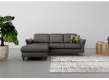 Ecksofa SIT & MORE "Maggiore L-Form", grau (anthrazit), B:258cm H:88cm T:173cm, 100% Polyester, Sofas, Ecksofa, wahlweise mit Kopfteilverstellung, Bettfunktion und Bettkasten