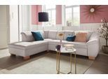 Ecksofa SIT & MORE "Santo L-Form", grau (hellgrau), B:272cm H:82cm T:206cm, Sofas, Ecksofa, mit Federkern, wahlweise mit Bettfunktion und Stauraum